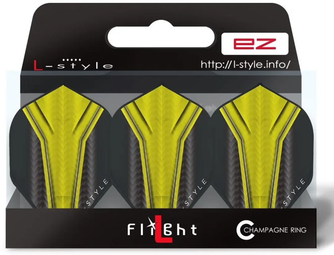 L-Style Champagne L1 EZ Standard Inception Yellow Dart Flights FL1007 - 3 Stuks