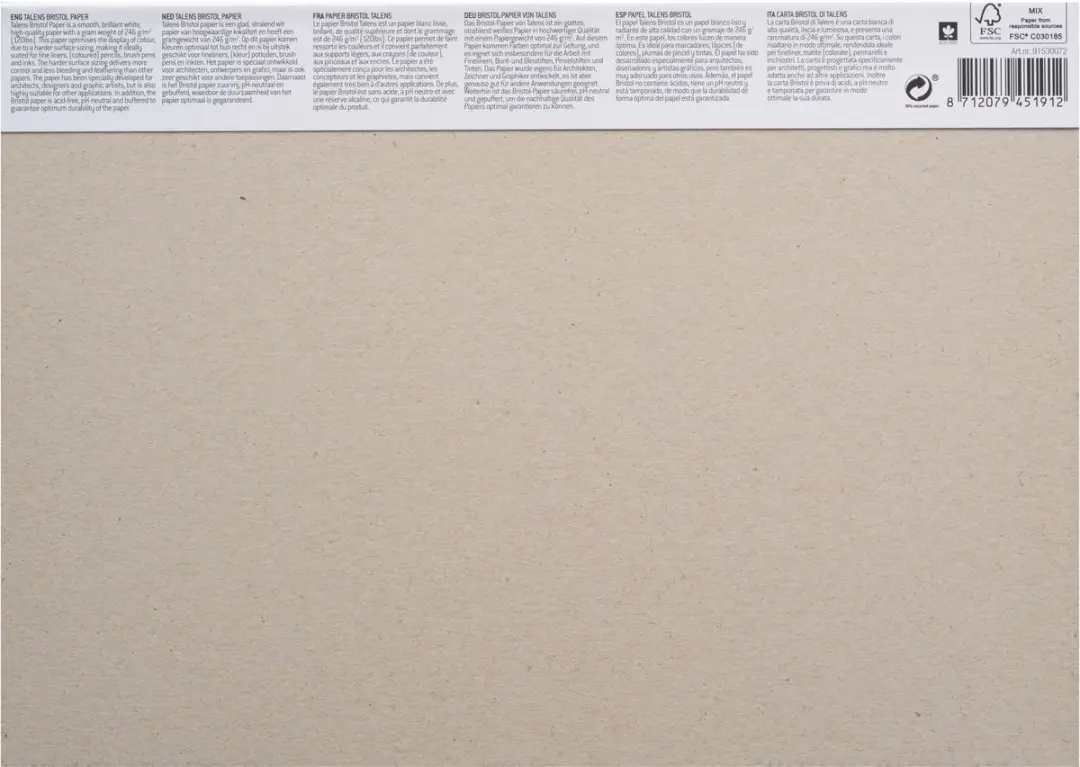 Talens Bristol Papier Glad 246g A4