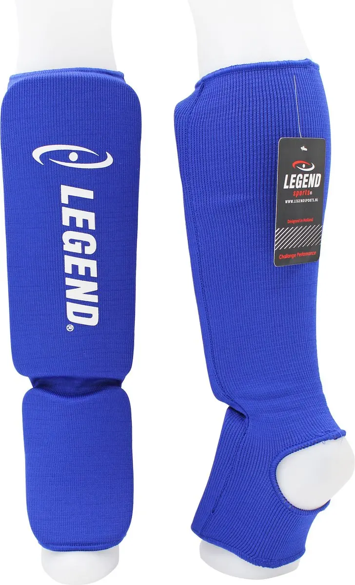 Legend Easy Kids/Volwassenen Scheenbeschermers - Blauw - Maat L