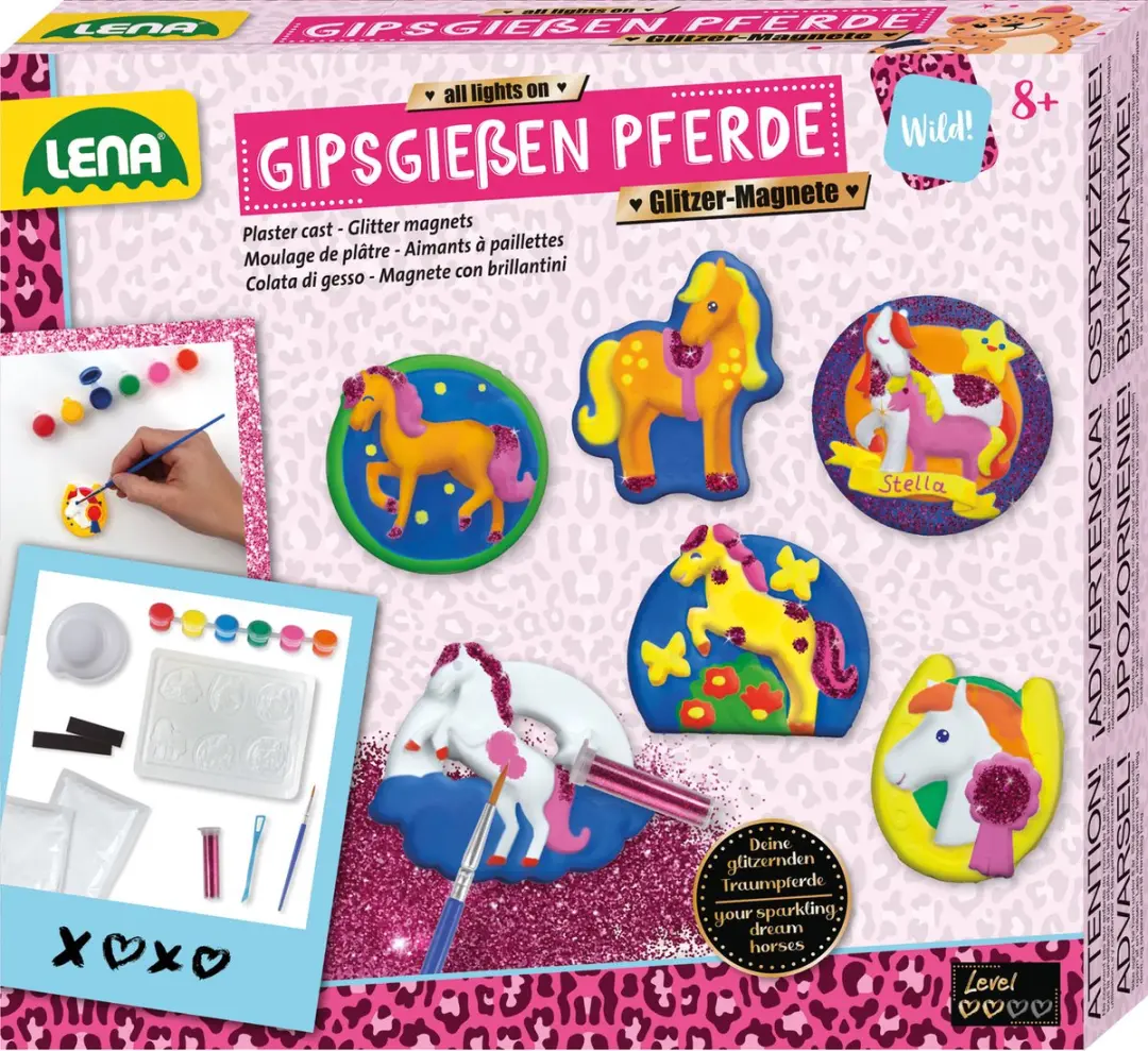 Lena Paarden Knutselset Gips Glitter Magneten