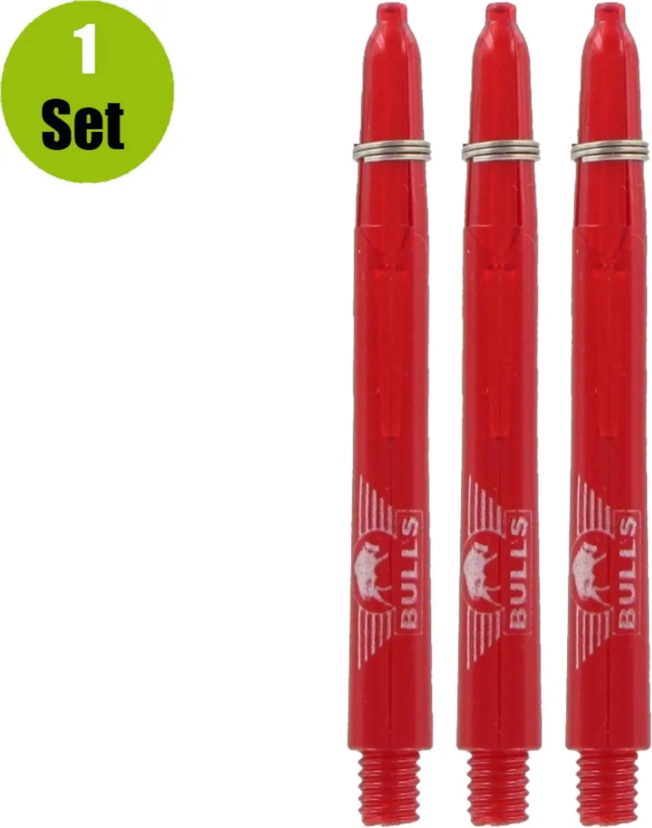Bull's Nylon Glowlite Red Dart Shafts BU-55430 - 3 Stuks