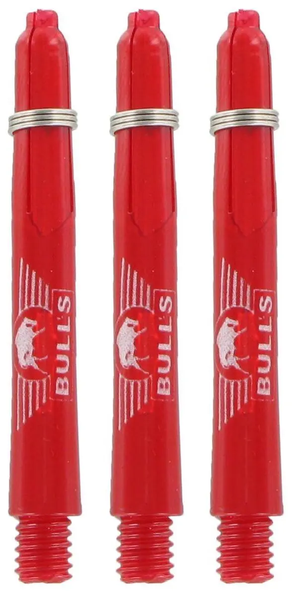Bull's Nylon Glowlite Red Dart Shafts BU-55430 - 3 Stuks