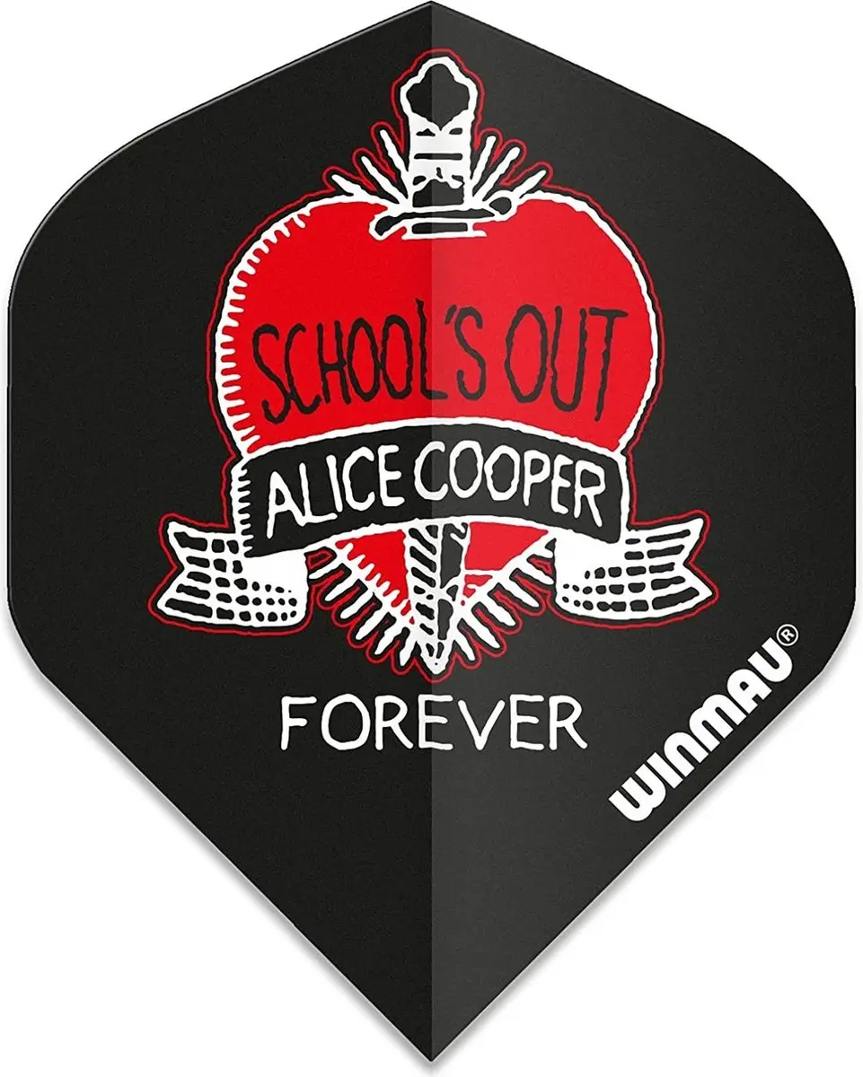 Winmau Rock Legends Alice Cooper Schools Out Dart Flights - Zwart