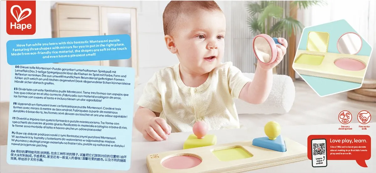 Hape Spiegel Vorm Puzzel E0072 - Veelkleurig