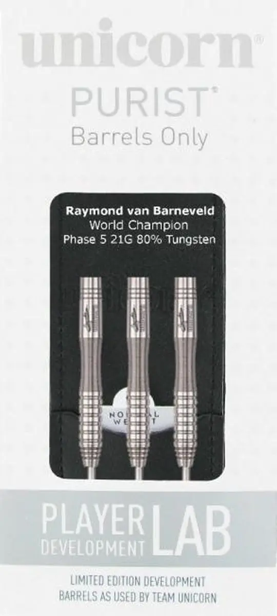 Unicorn Purist Gary Anderson W.C. Phase 2 Dartpijlen - 3 Stuks - Zilver