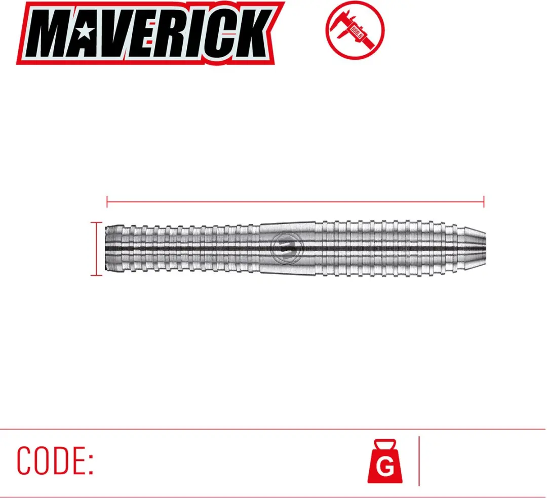 Winmau Maverick Dartpijlen - 3 Stuks - Rood/Zilver/Zwart