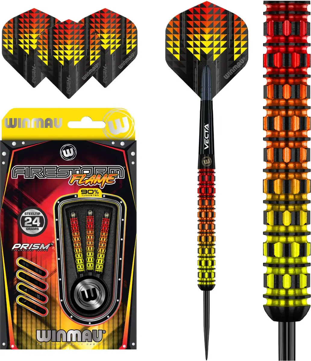 Winmau Firestorm Flame Straight 90% Dartpijlen - 3 Stuks