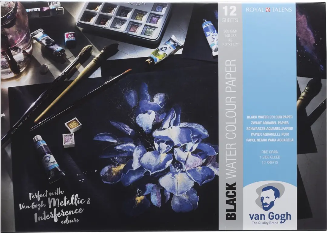 Van Gogh Aquarel Papier A3 - Zwart