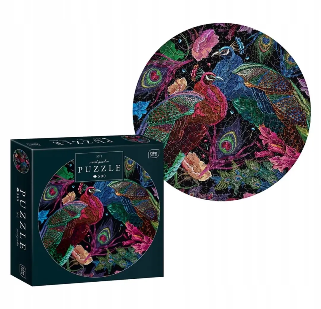 Geronimo Games Interdruk Puzzel 500 Stuk - Kleuren van de Natuur Rond Pauw