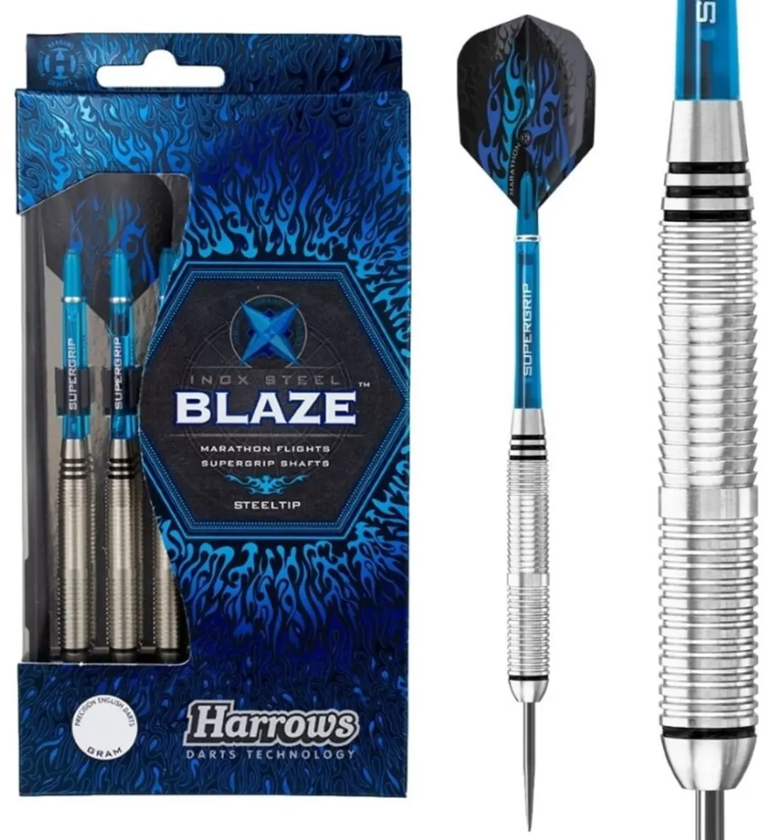 Harrows Blaze 100% Inox Steel 23gr - Blauw/Zwart - afbeelding 6 van 6