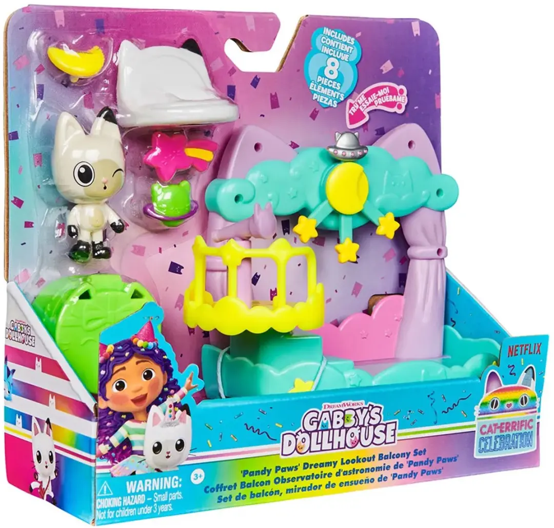 Spin Master Gabby's Poppenhuis Balkon Speelset 8-delig - Multicolor
