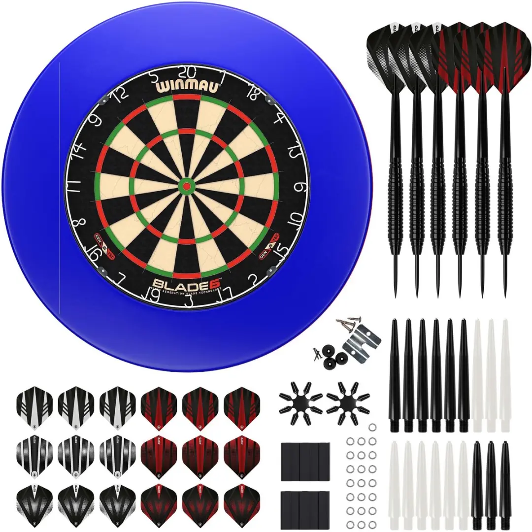 Winmau Blade 6 + KOTO Accessoireset Steeltip