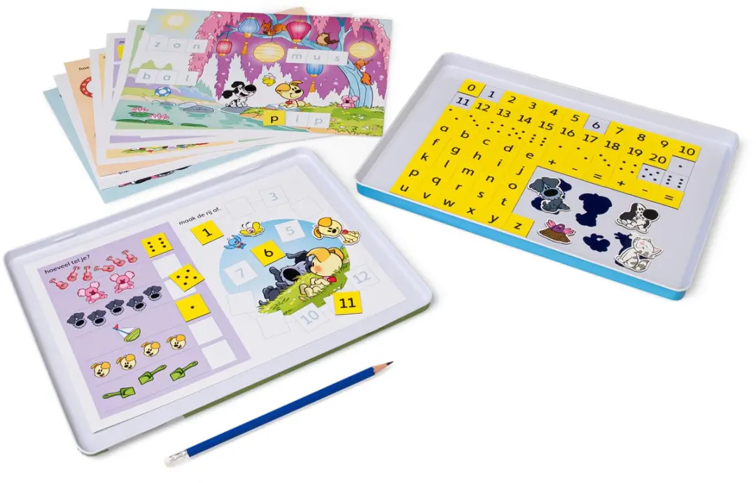 Woezel & Pip Magnetische Letter- en Cijferdoos - 71 Stuks - Multi
