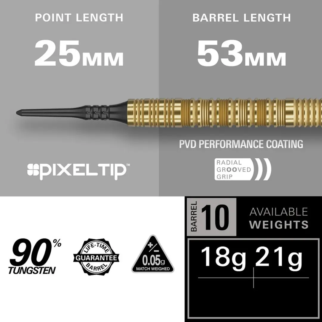 Target Bolide Envy 10 90% Goud Darts - 3 Stuks