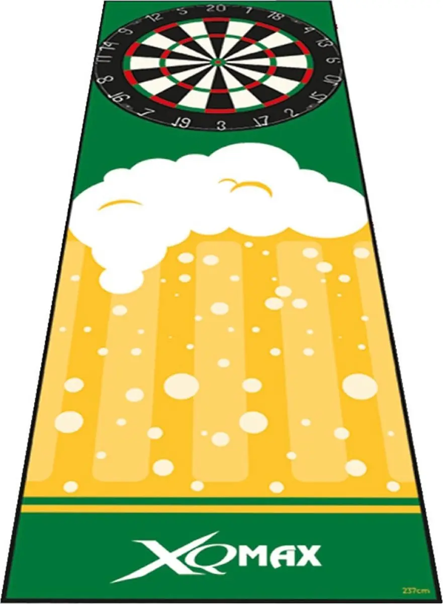 XQMax Dartsmat Beer Design - 237x80cm - Groen/Geel/Wit