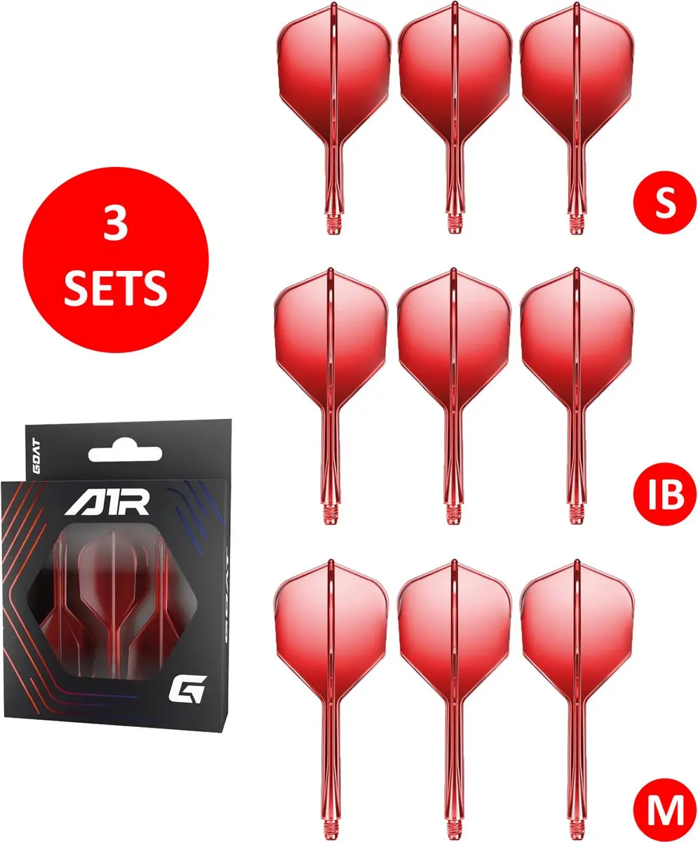 goat Air Red NO6 Dart Flights & Shafts