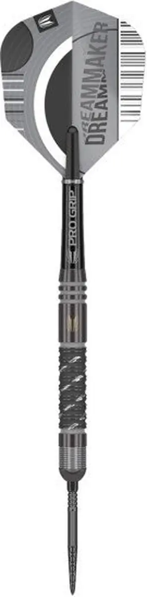 Target Dimitri van den Bergh x Echo Swiss Point 90% Dartpijlen - 3 Stuks - Zilver/Zwart