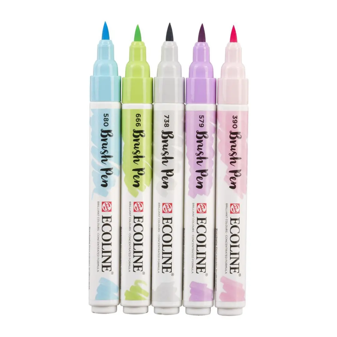 Ecoline Brush Pen Set Pastel - 5 Stuks - afbeelding 6 van 6