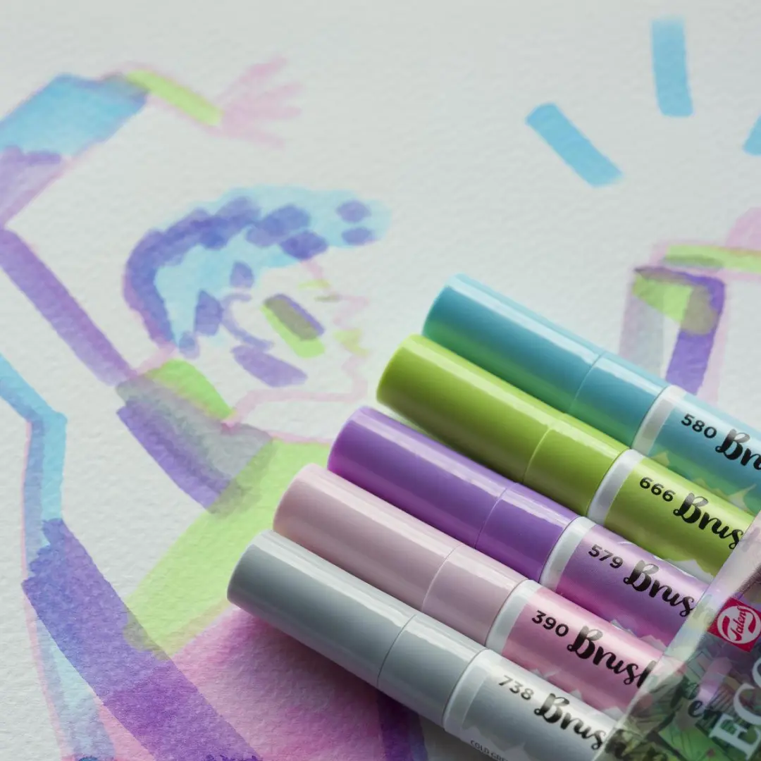 Ecoline Brush Pen Set Pastel - 5 Stuks
