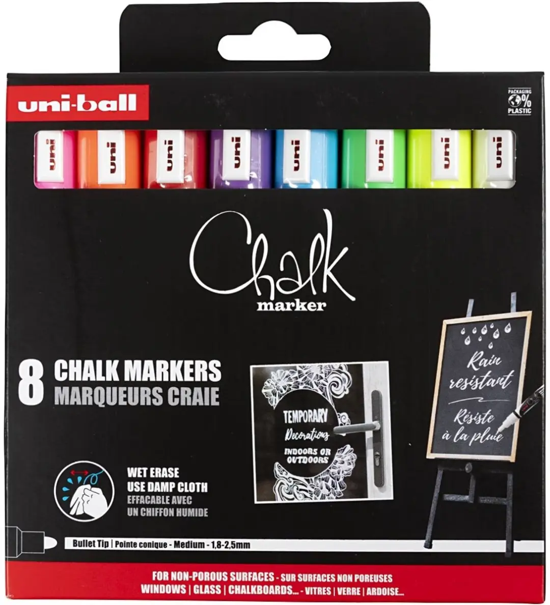 uni-ball Chalk PWE-5M Krijtmarker - 8 Stuks - Assorti