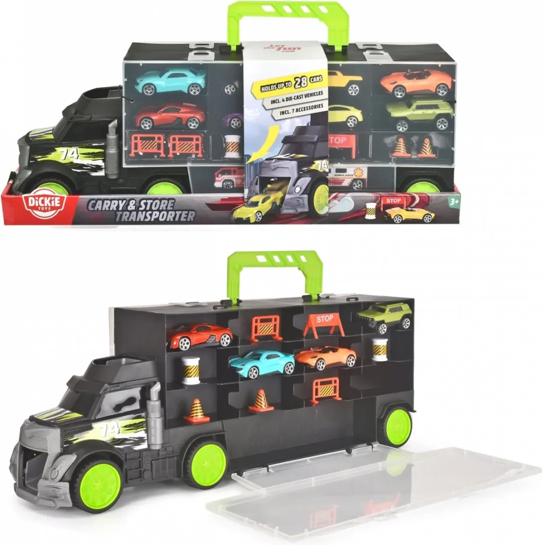 Dickie 203747007 Transporter - 4 Die-cast Auto's Meerkleurig