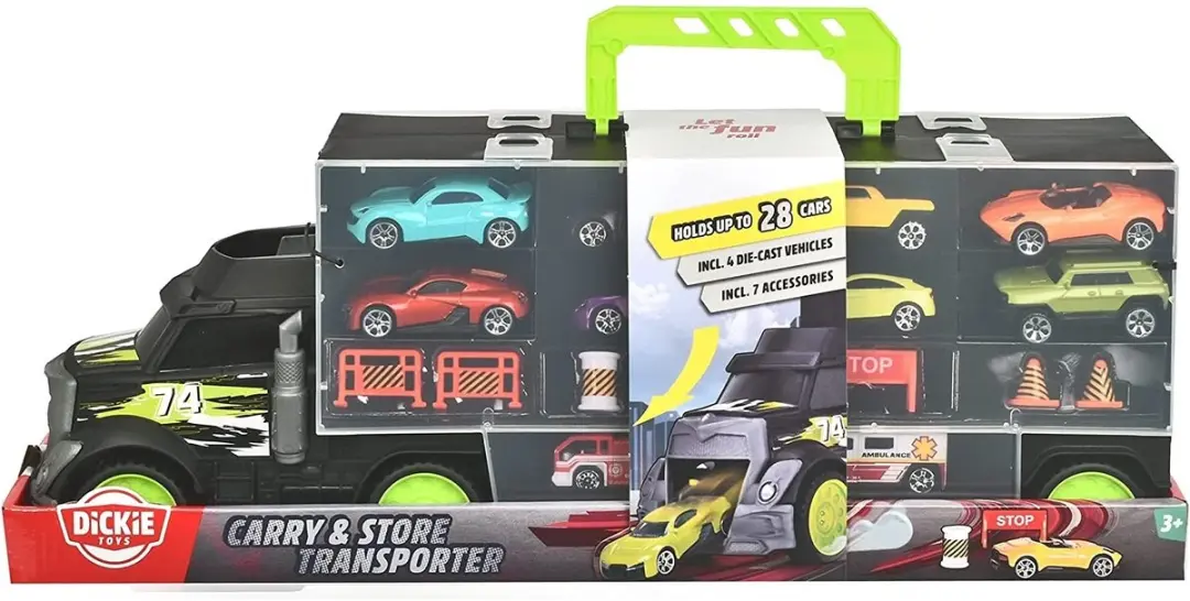 Dickie 203747007 Transporter - 4 Die-cast Auto's Meerkleurig