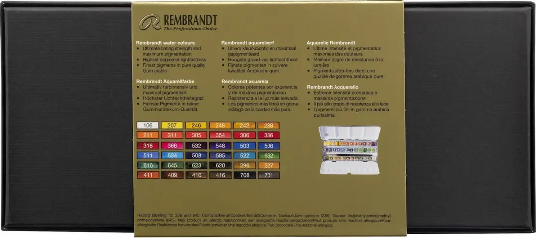 Rembrandt Aquarelverf Set 36 Kleuren - 36ml + Penseel