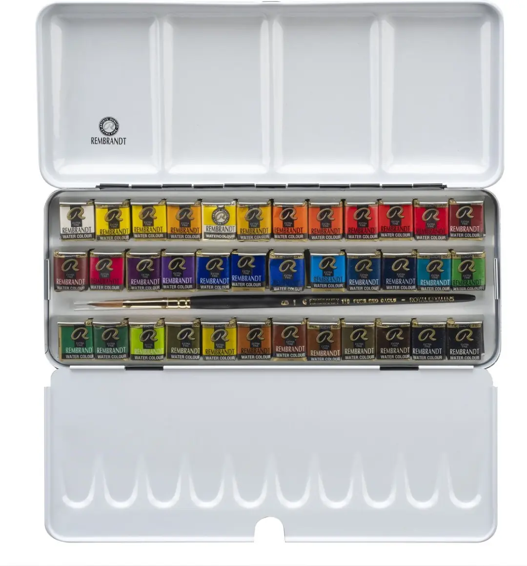 Rembrandt Aquarelverf Set 36 Kleuren - 36ml + Penseel