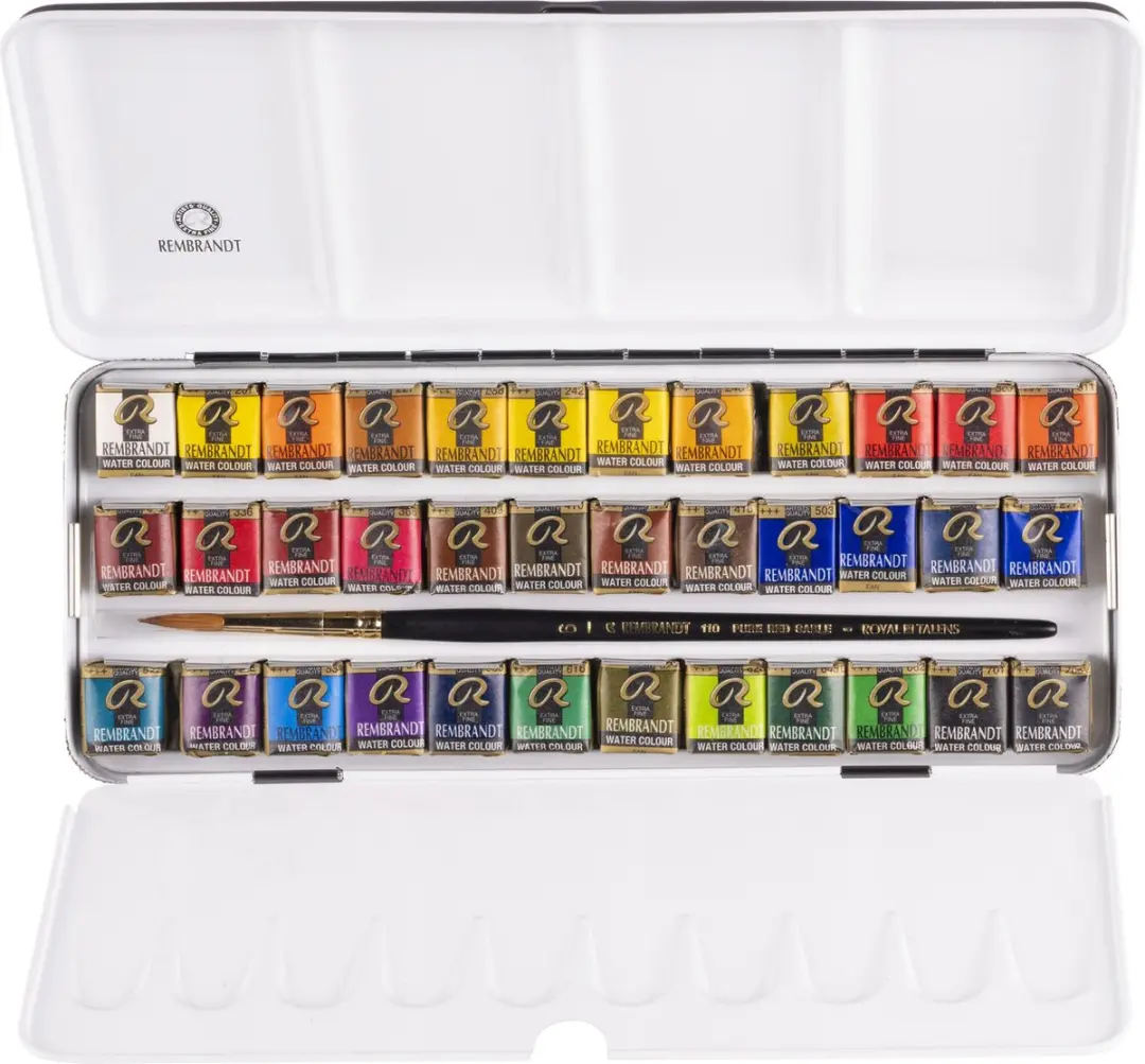 Rembrandt Aquarelverf Set 36 Kleuren - 36ml + Penseel