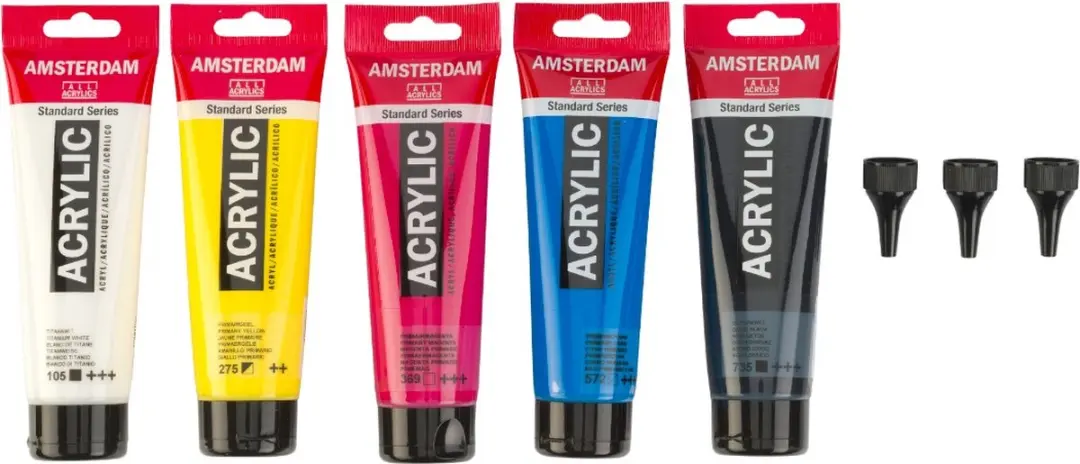 Amsterdam Standard Acrylverf Primaire Set 600ml - 5 Kleuren