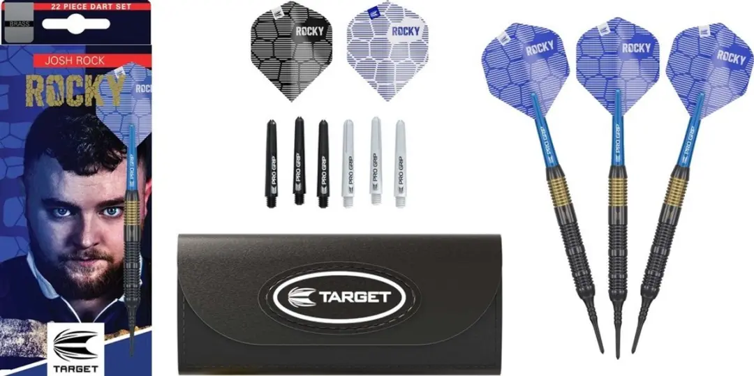 Target Josh Rock Brass Set Darts - 22-delig - Zwart/Goud