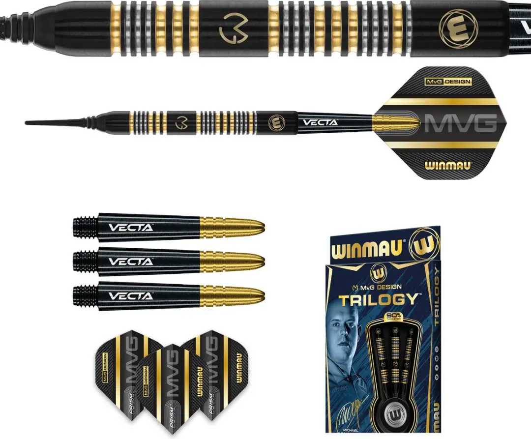 Winmau Michael van Gerwen Trilogy 90% Soft Tip Darts - 3 Stuks - afbeelding 6 van 6