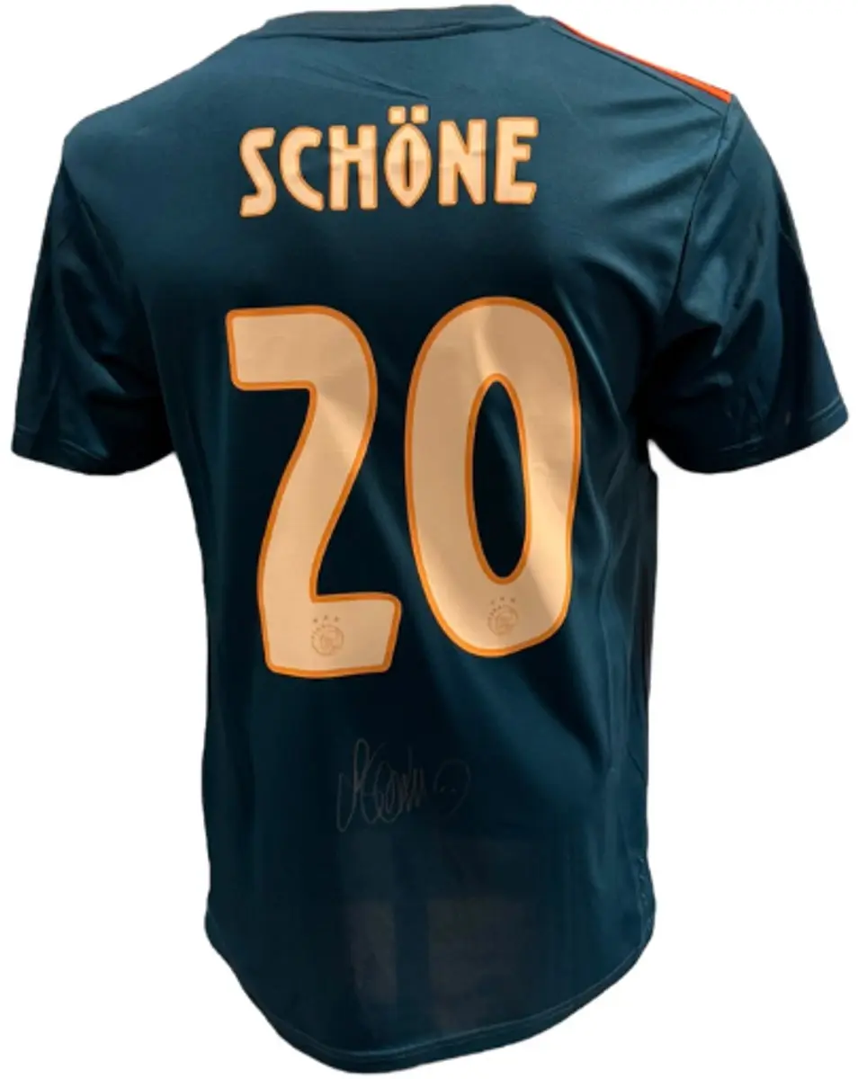 Ajax Uit Shirt Lasse Schöne Gesigneerd