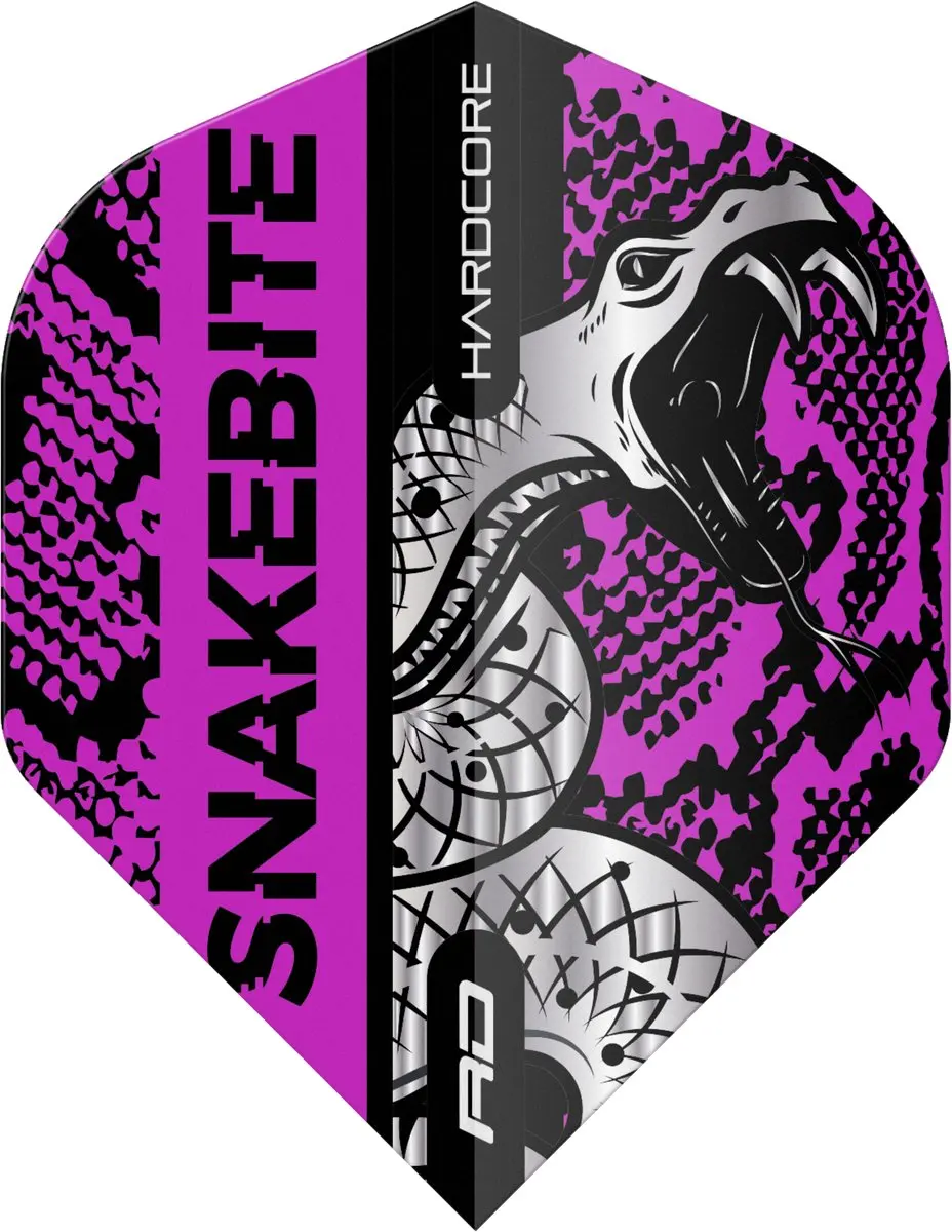 Red Dragon Peter Wright Hardcore Snakebite TF6566 Dart Flights - 3 Stuks - Paars