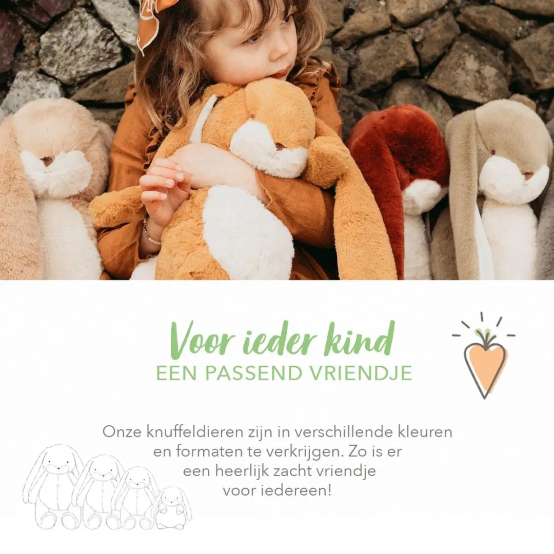 Bunnies By The Bay Floppy Nibble Knuffel - Amandel 44cm