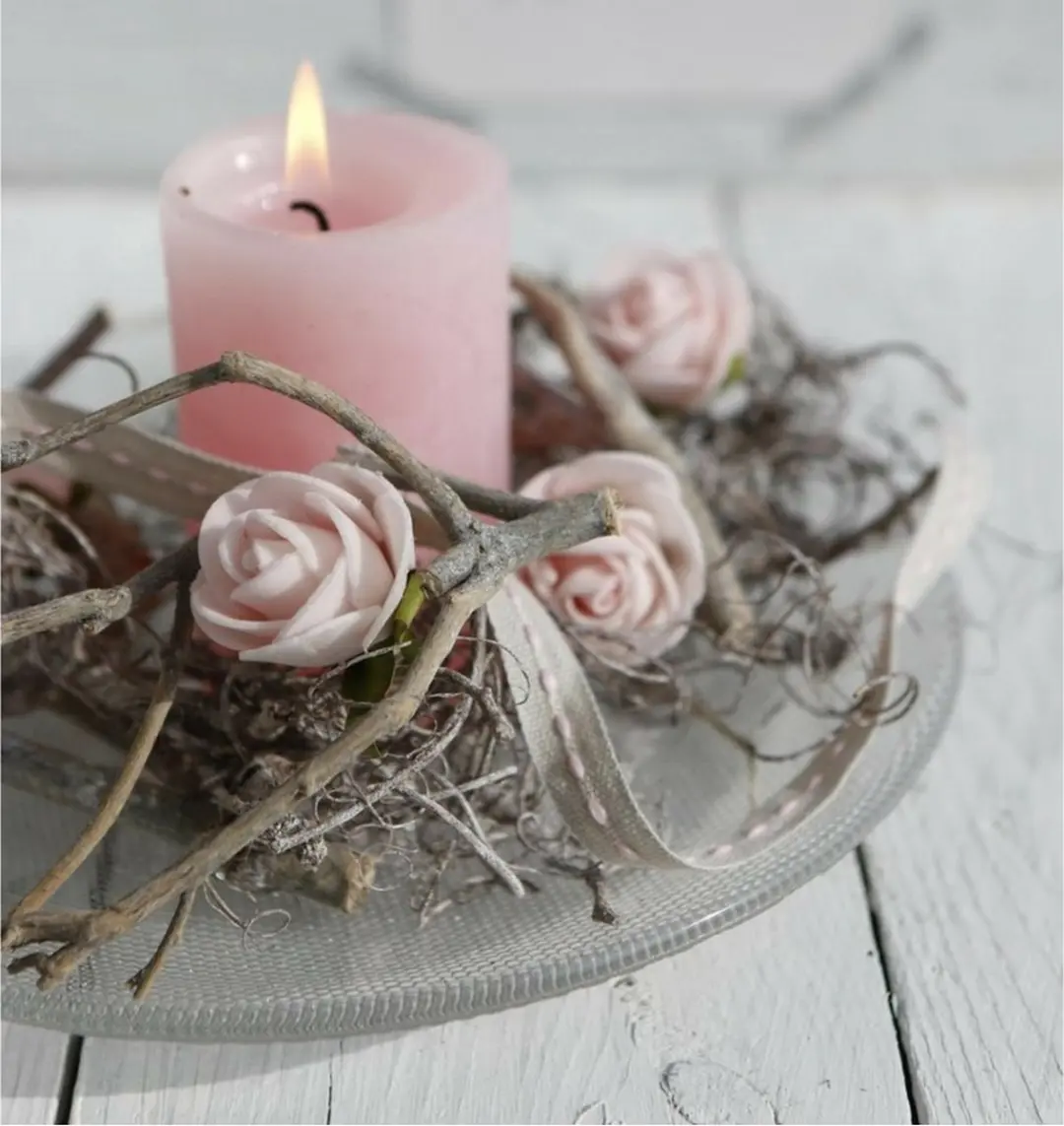 Ideas4seasons Decoratie Roosjes Lichtroze - 12 Stuks