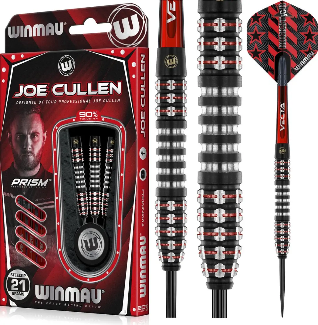 Winmau Joe Cullen Ignition Series Dartpijlen - 3 Stuks - Zwart/Rood/Zilver - afbeelding 6 van 6