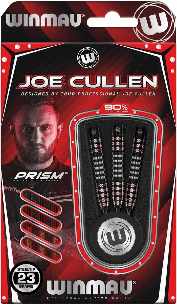 Winmau Joe Cullen Ignition Series Dartpijlen - 3 Stuks - Zwart/Rood/Zilver