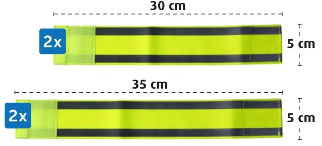 Reer Reflecterende Banden One Size - Neongeel/Zilver - afbeelding 6 van 6
