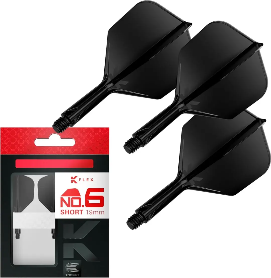 Target K-Flex Black NO6 Dart Flights - 3 Stuks