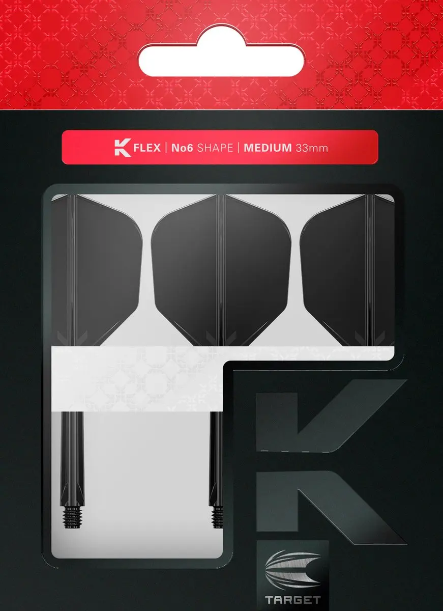 Target K-Flex Black NO6 Dart Flights - 3 Stuks