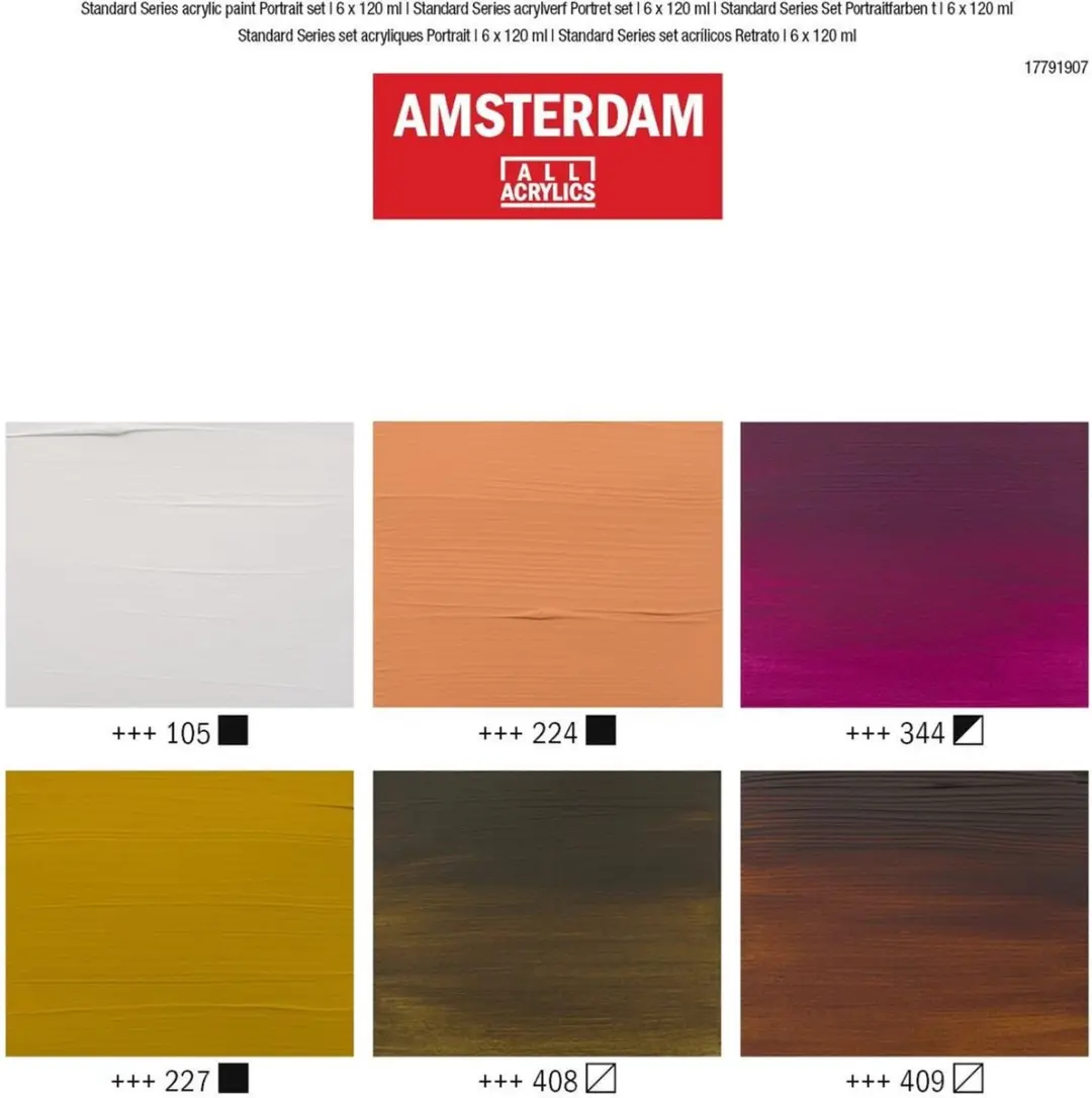 Amsterdam Standard Series Acrylverf Portret Set - 6x120ml - Assorti