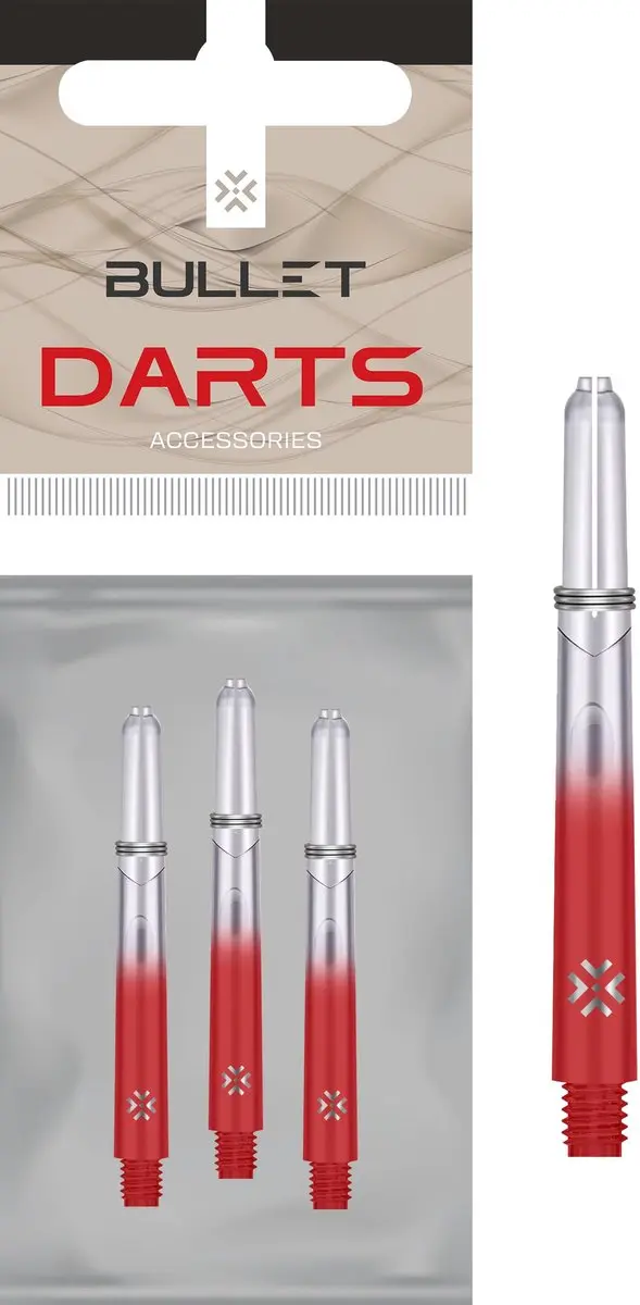 Bullet Shafts 48mm Rood Clear - 3 Stuks