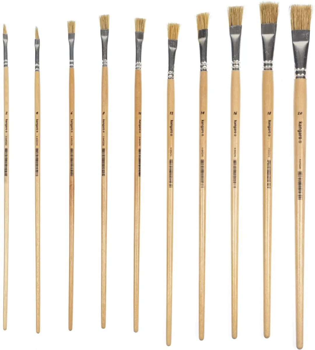 Kangaro Lyonse Penselen - 10 Stuks Set #2 t/m #20