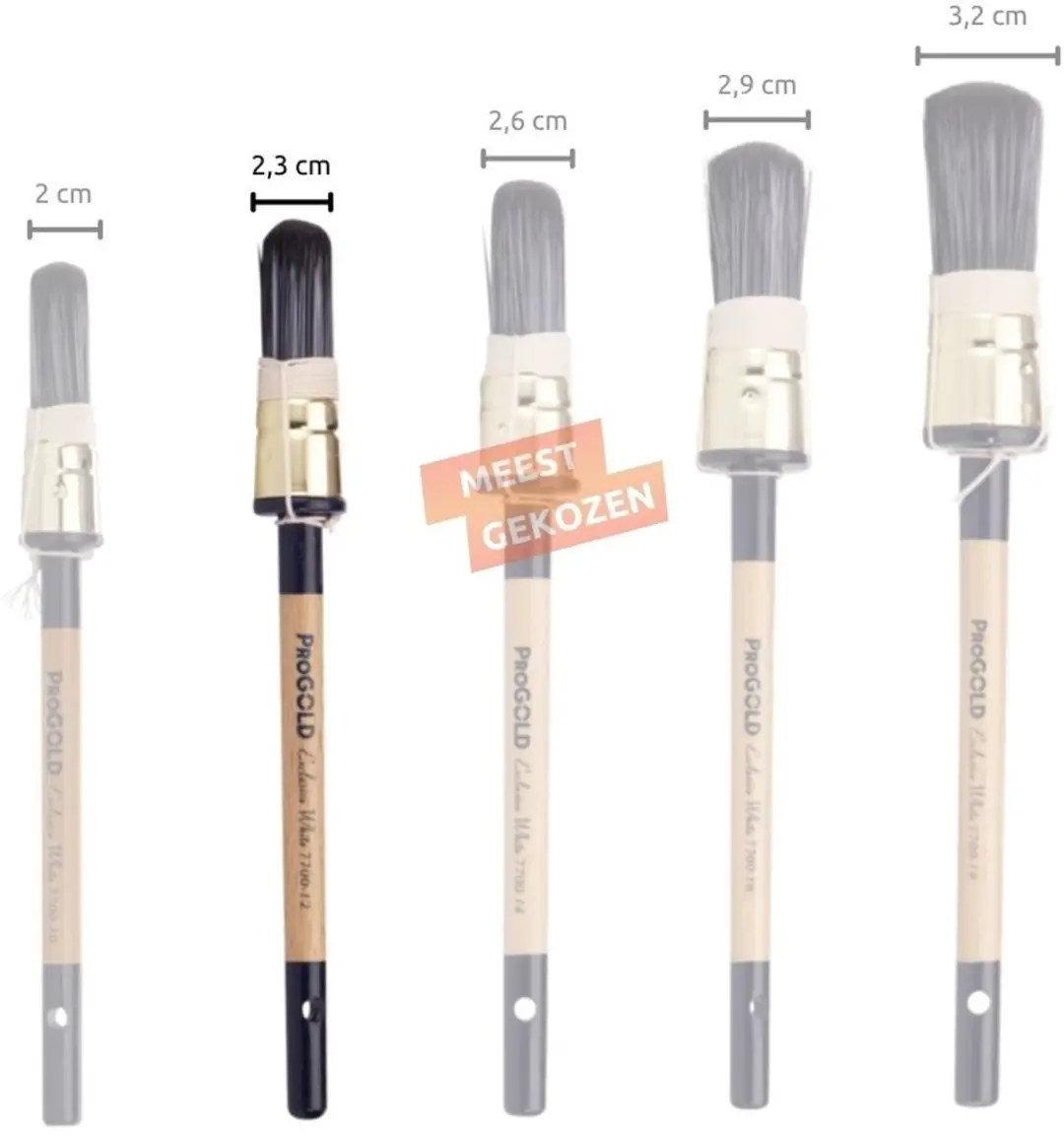 ProGold Exclusive White Ronde Kwast Serie 7700 Maat 12