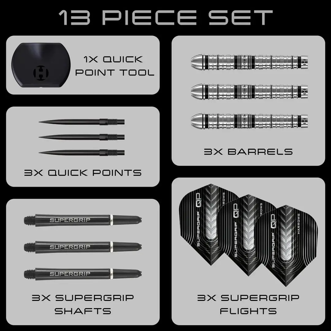 Harrows Supergrip QP Tapered 26gr - 90% Tungsten - 3 Stuks