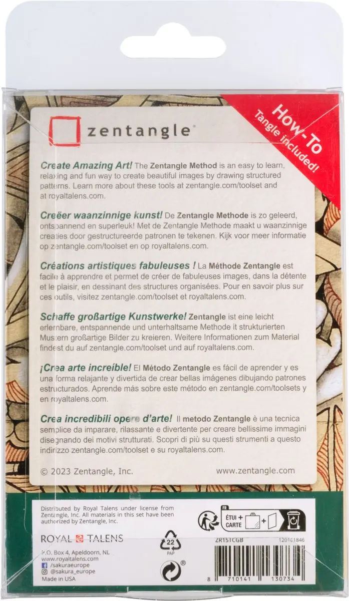 Sakura Zentangle Renaissance Tile Set - 15 Stuks Assorti