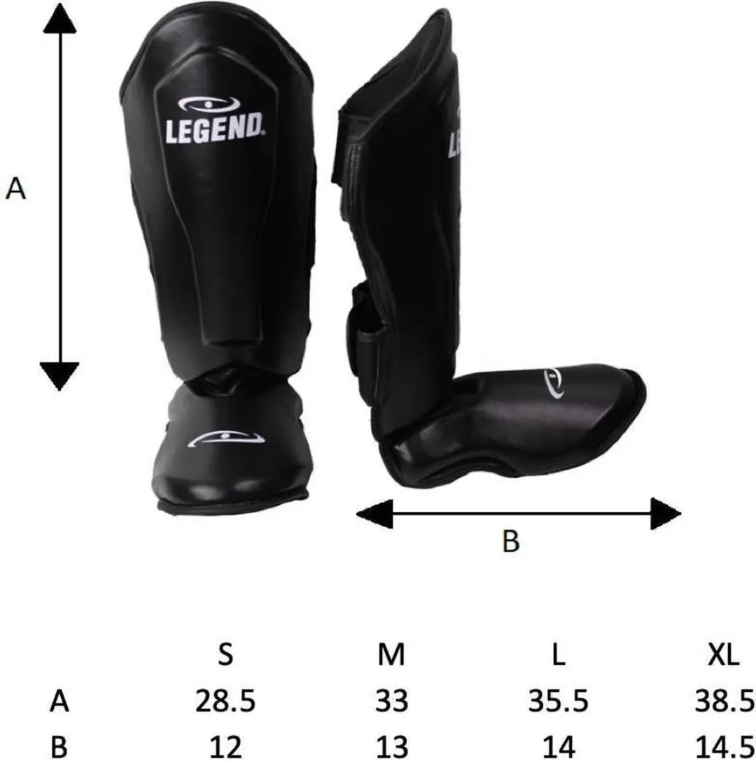 Legend Scheenbeschermers Kickboksen PRO Mat - Zwart L