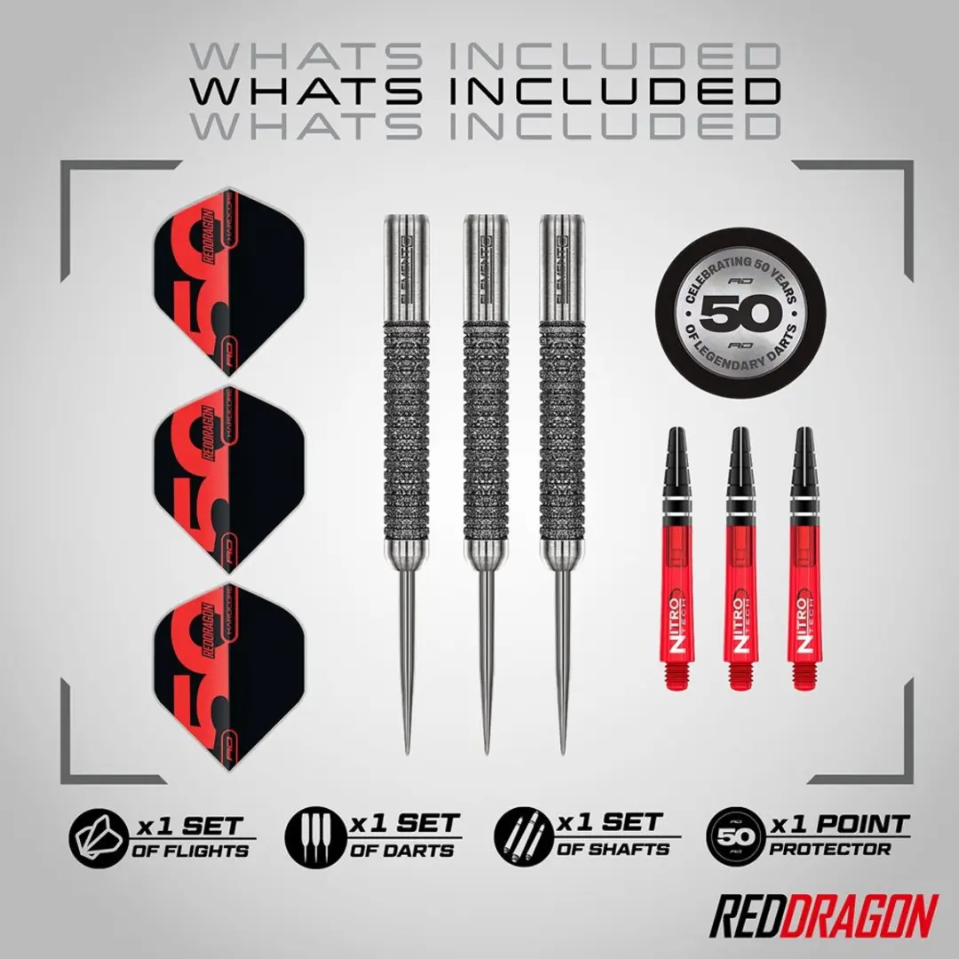 Red Dragon Element 6 B Anniversary Limited Edition RDD0940-50 Dartpijlen - 3 Stuks