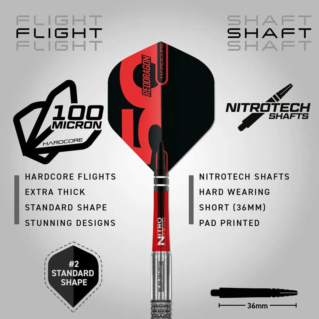 Red Dragon Element 6 B Anniversary Limited Edition RDD0940-50 Dartpijlen - 3 Stuks